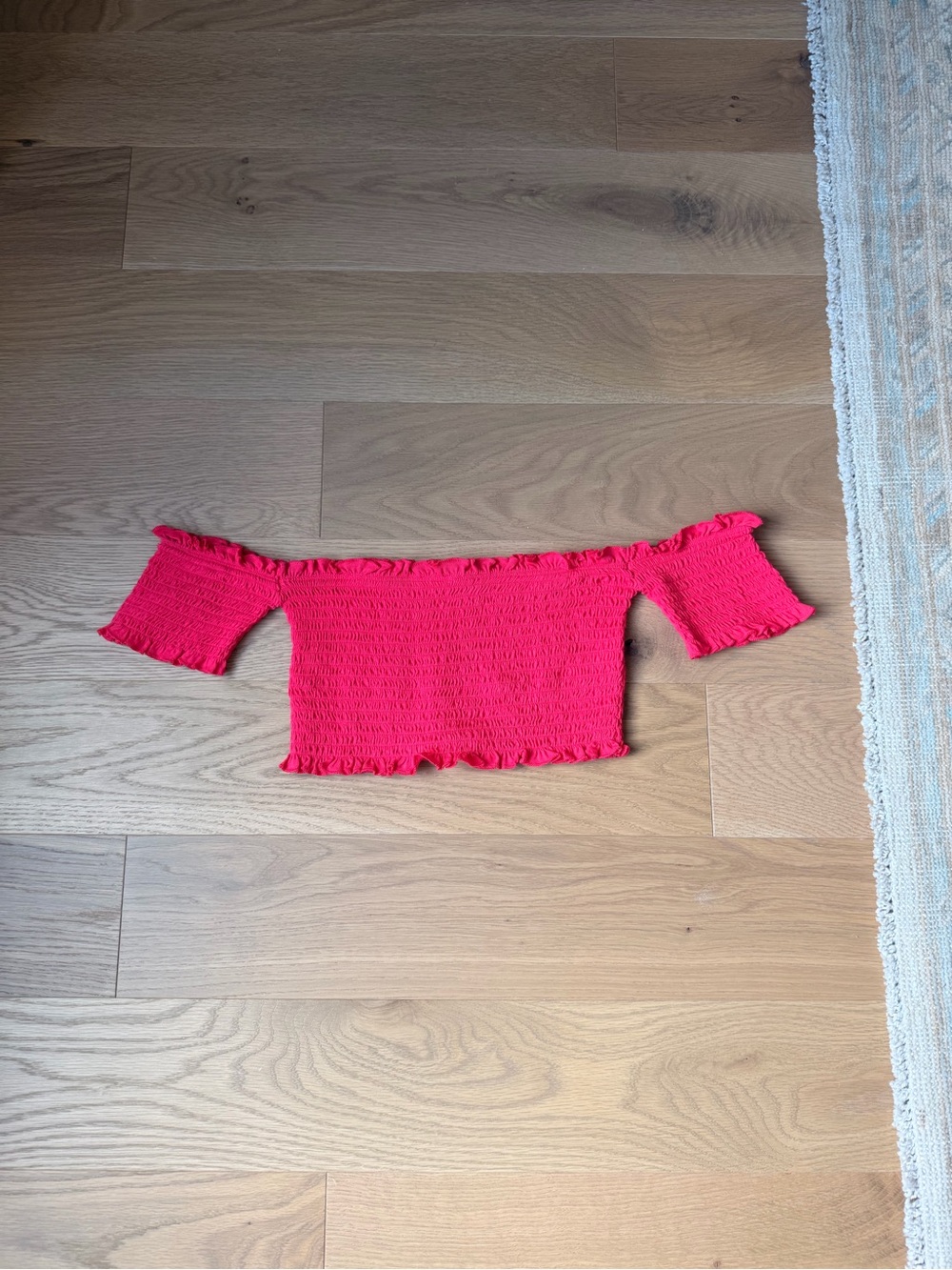 Aritzia/Sunday Best Off-Shoulder Smocked Crop Top